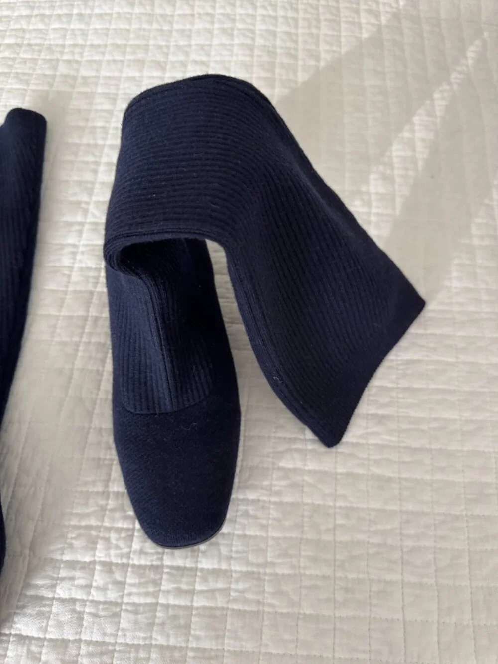 Vivaia Navy Blue Wool Knee High Boots Size 39.5